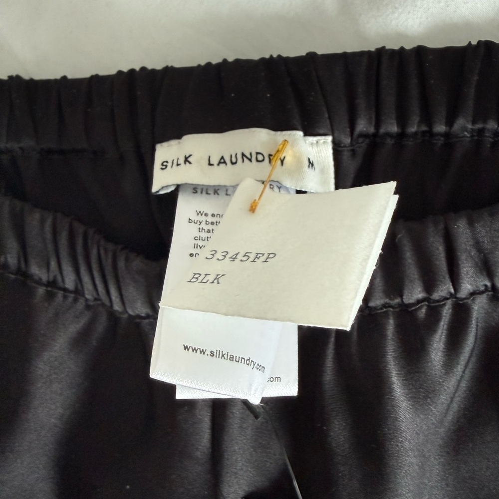 Satin Black Boot-Cut Pants - Picture 2 of 2